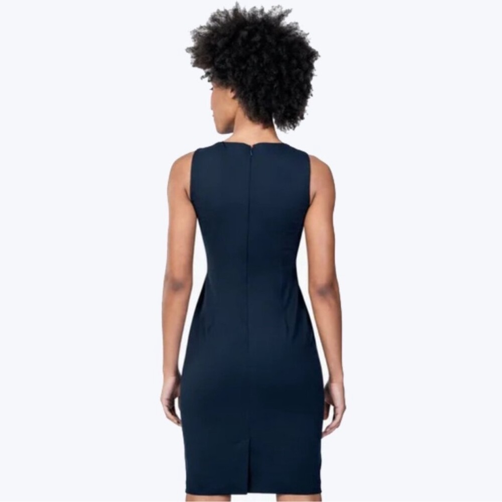 Ministry of Supply Women's Kinetic 4-Way Stretch Sheath Dress Navy Blue Size 0 - Picture 5 of 11